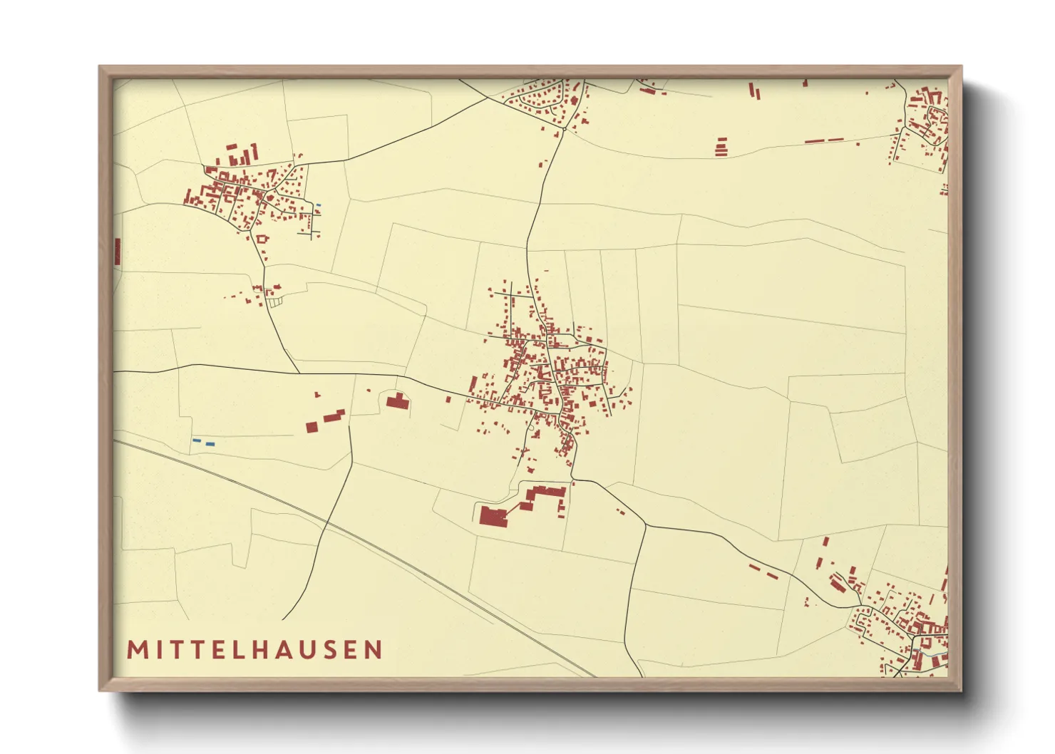 Une affiche de carte sur Mittelhausen