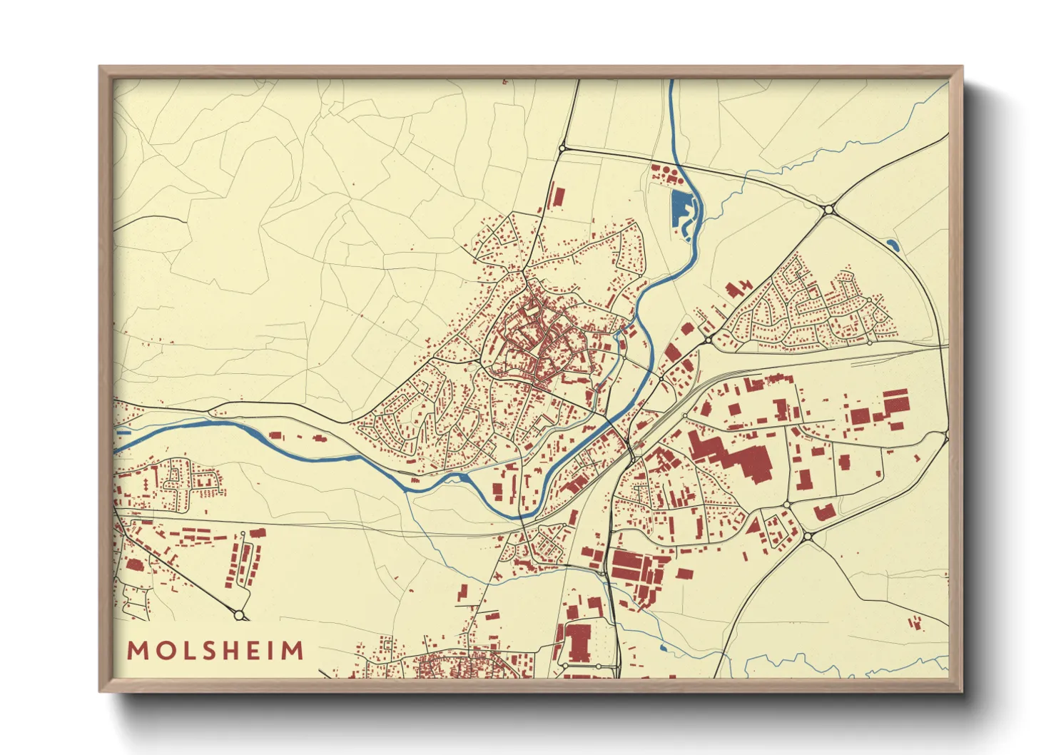 Une affiche de carte sur Molsheim