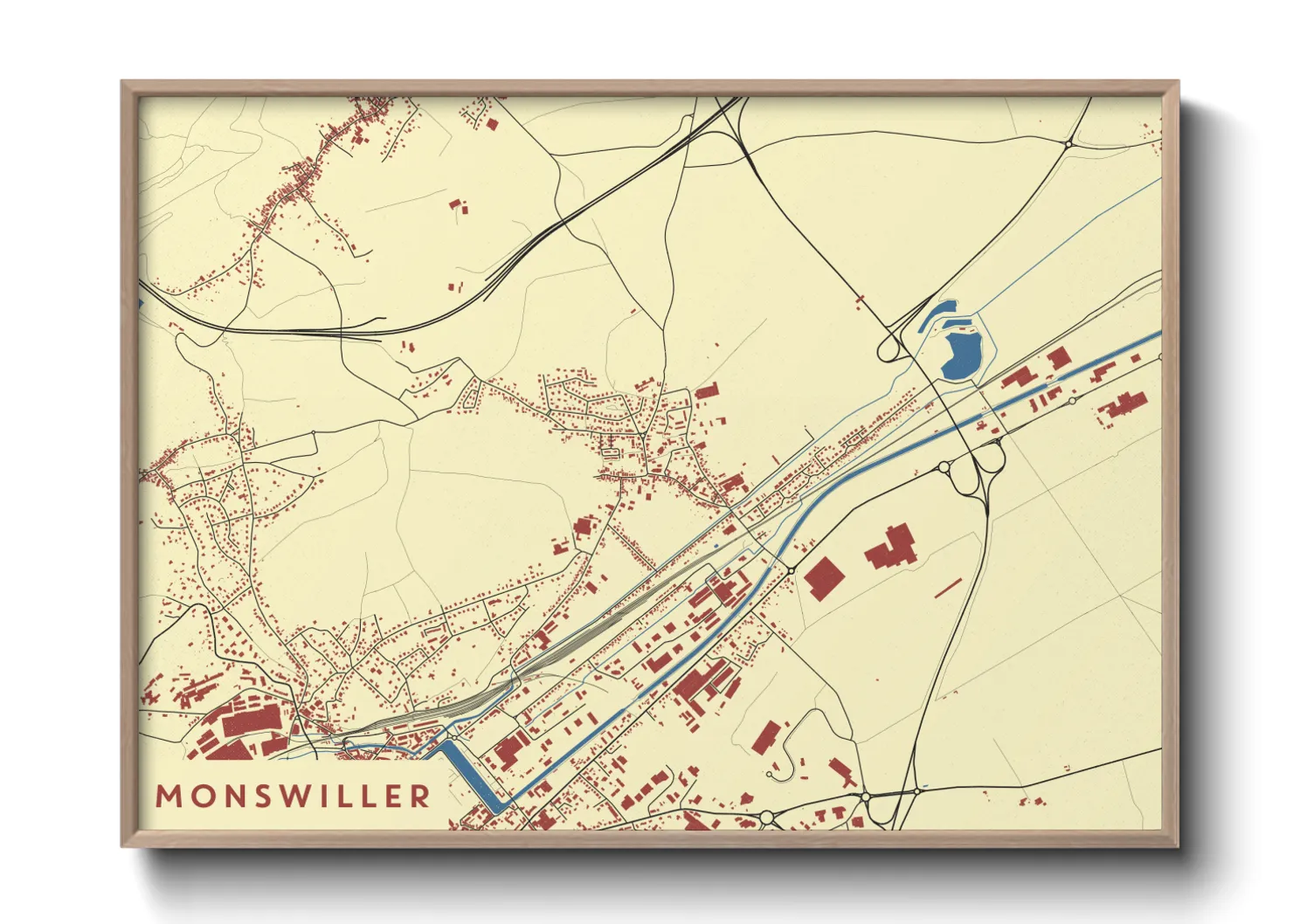 Une affiche de carte sur Monswiller