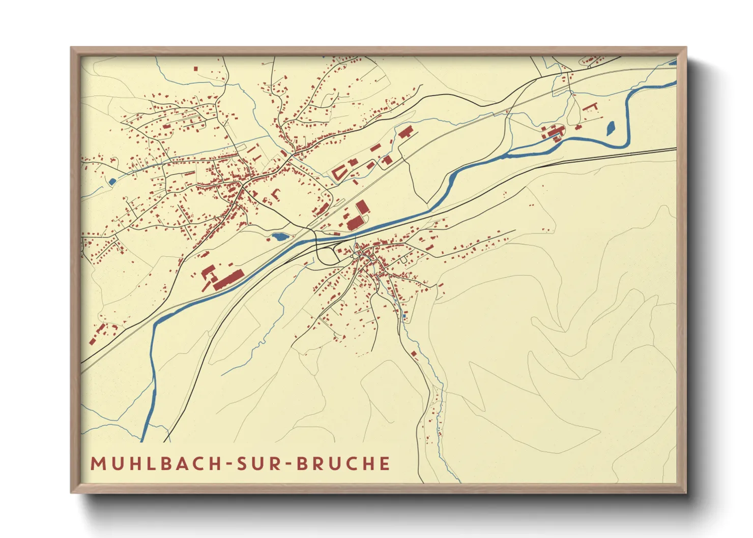 Une affiche de carte sur Muhlbach-sur-Bruche