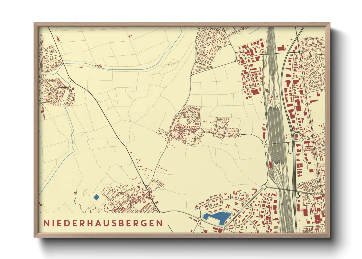 Une affiche de carte sur Niederhausbergen