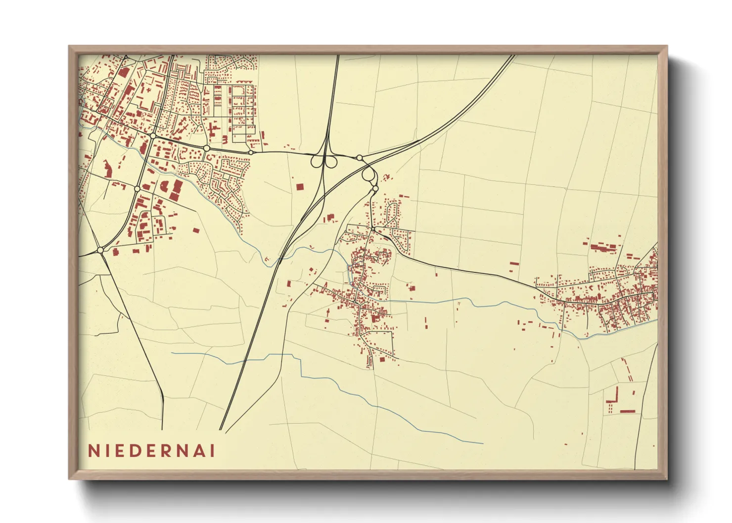 Une affiche de carte sur Niedernai