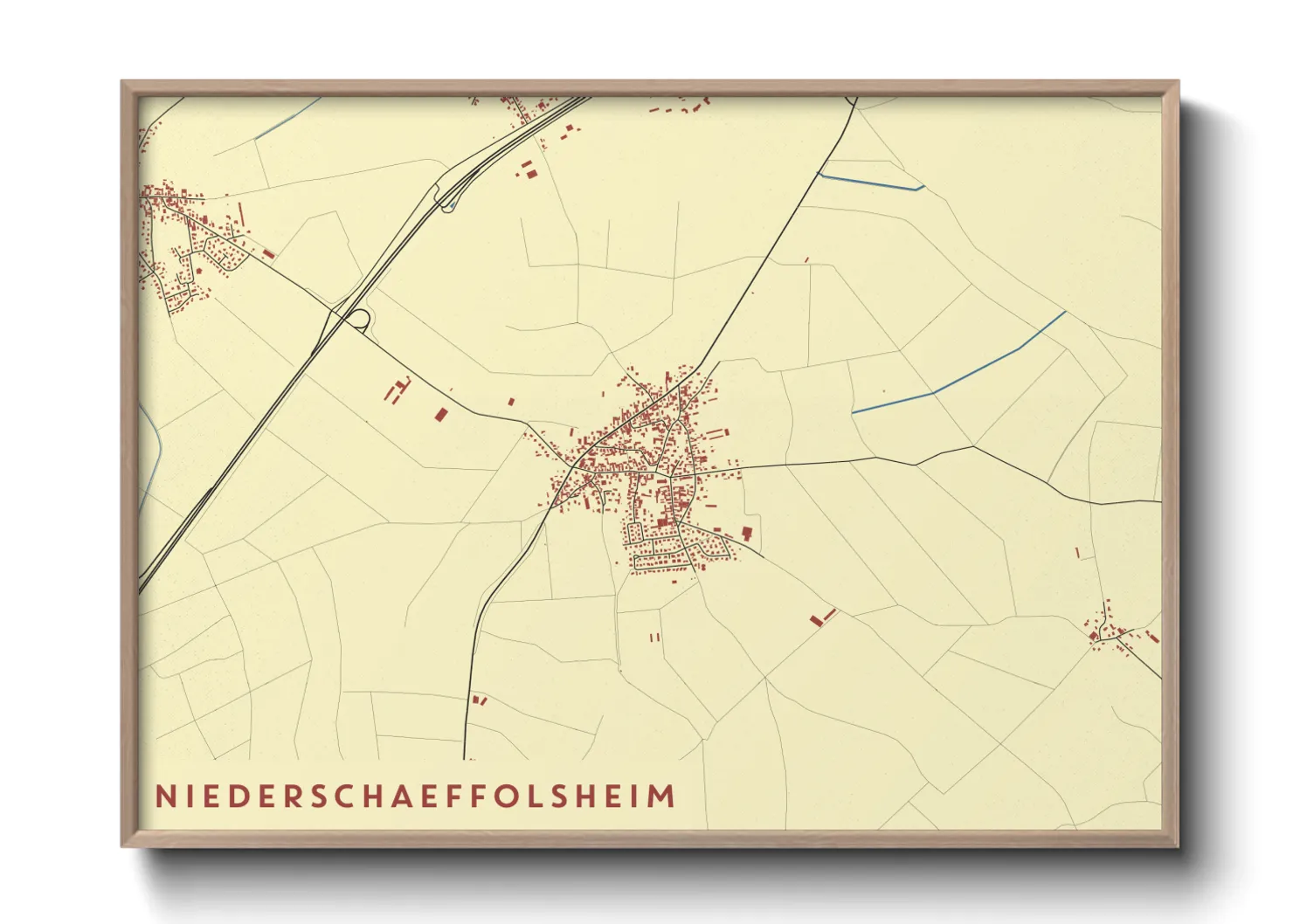 Une affiche de carte sur Niederschaeffolsheim