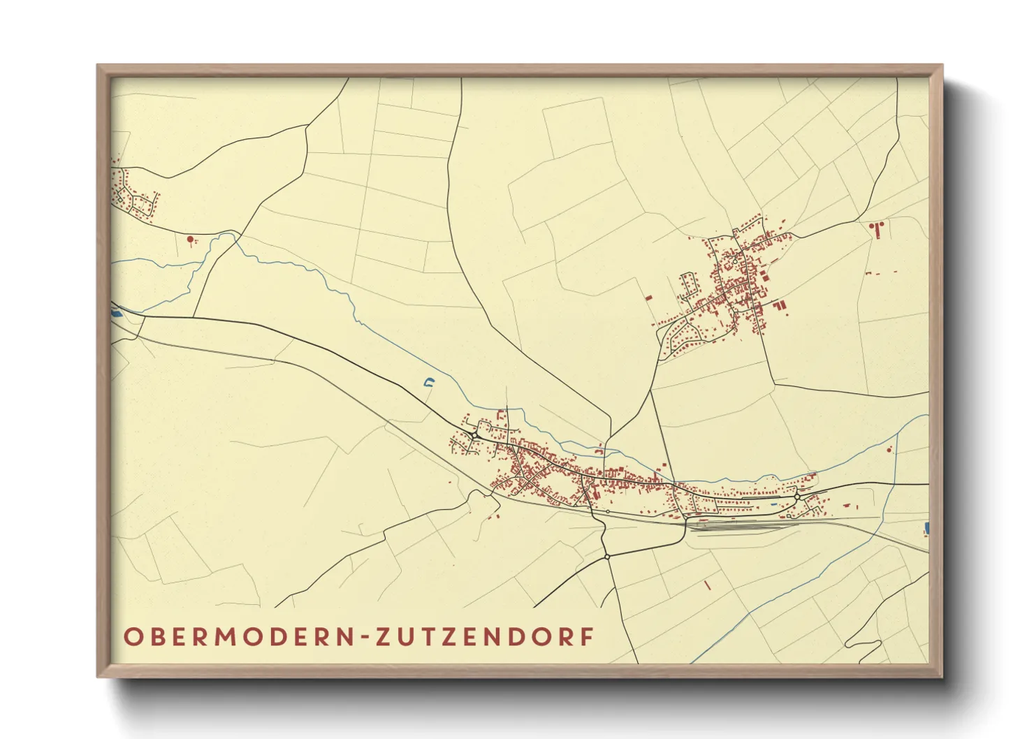 Une affiche de carte sur Obermodern-Zutzendorf