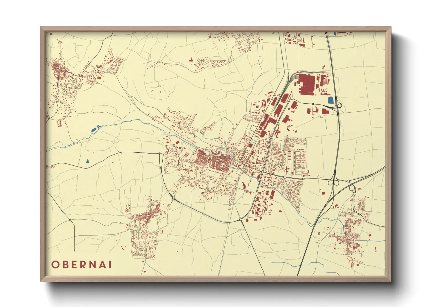 Une affiche de carte sur Obernai
