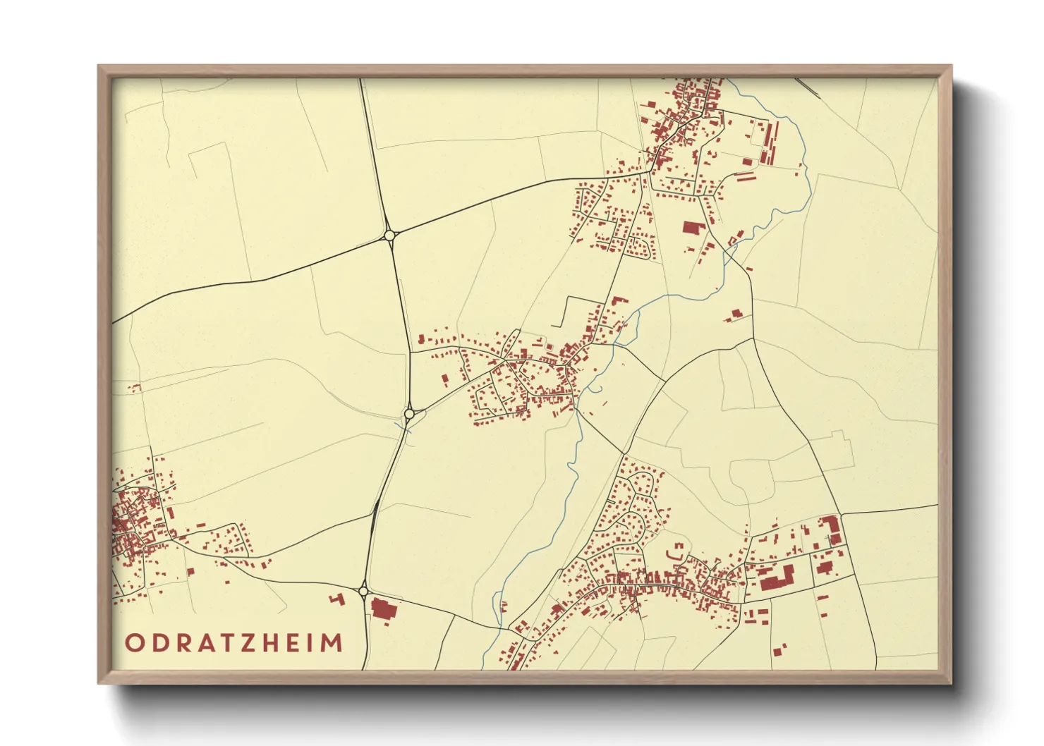 Une affiche de carte sur Odratzheim