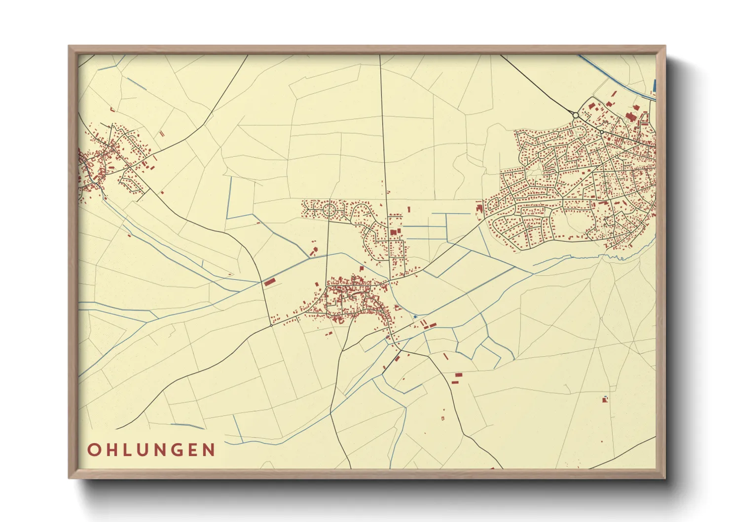 Une affiche de carte sur Ohlungen