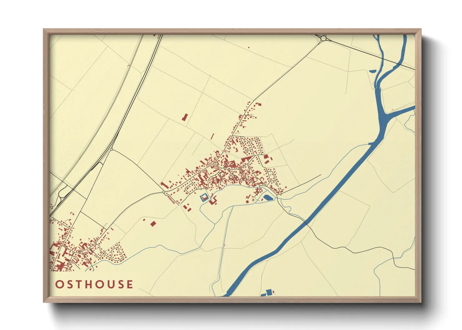 Une affiche de carte sur Osthouse