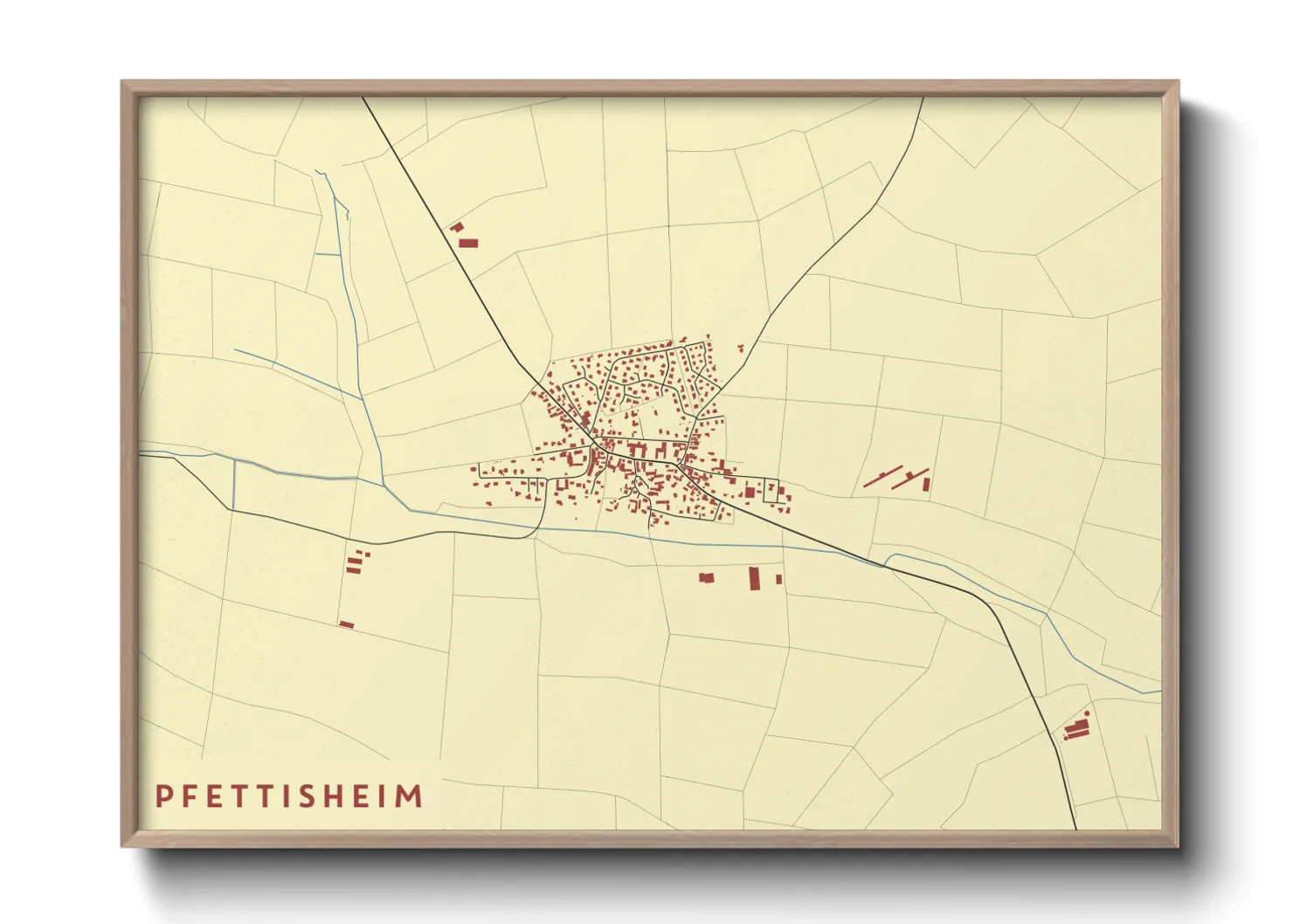 Une affiche de carte sur Pfettisheim