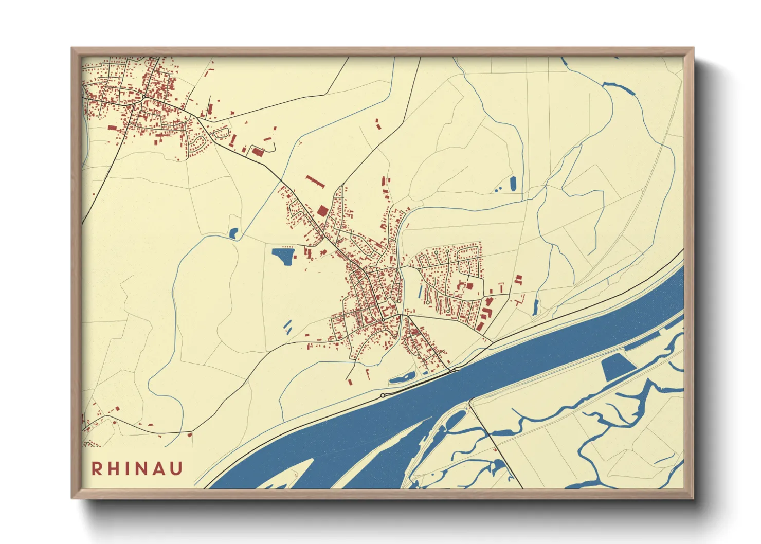 Une affiche de carte sur Rhinau