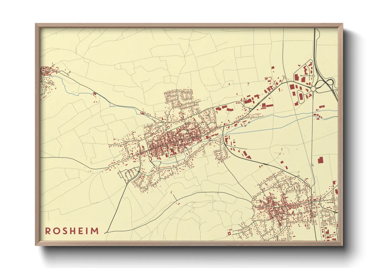 Une affiche de carte sur Rosheim