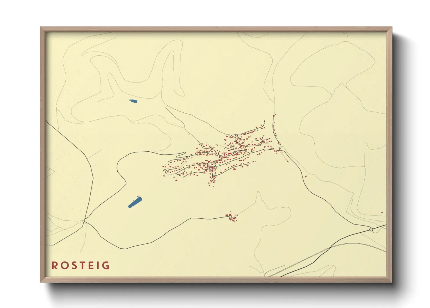 Une affiche de carte sur Rosteig