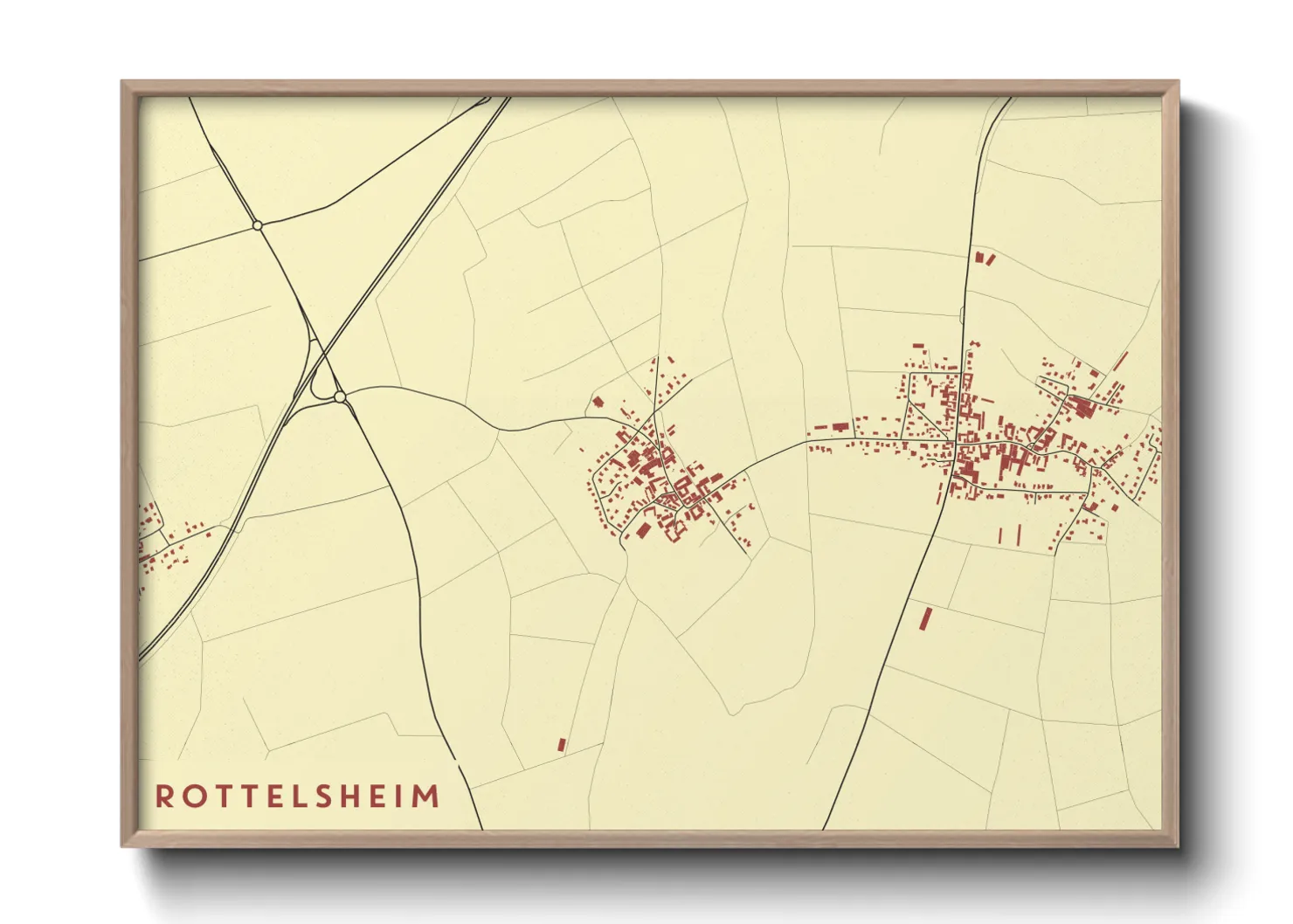 Une affiche de carte sur Rottelsheim