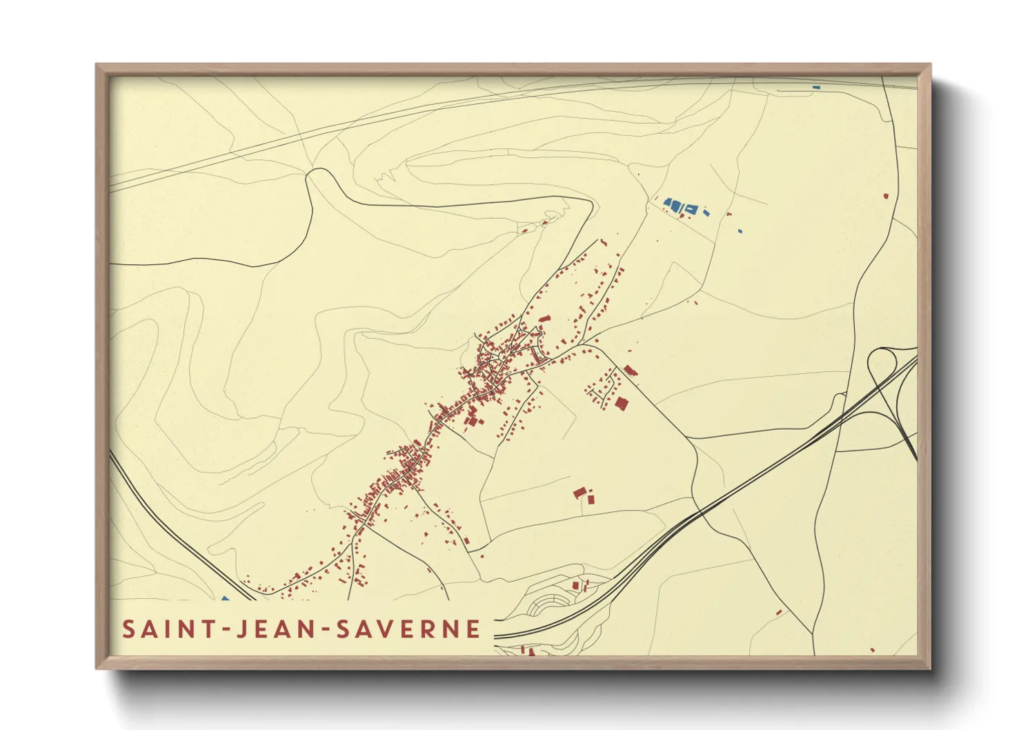 Une affiche de carte sur Saint-Jean-Saverne