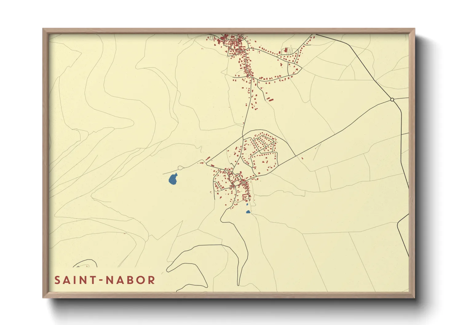 Une affiche de carte sur Saint-Nabor