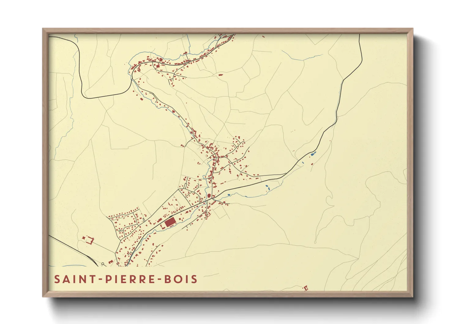 Une affiche de carte sur Saint-Pierre-Bois