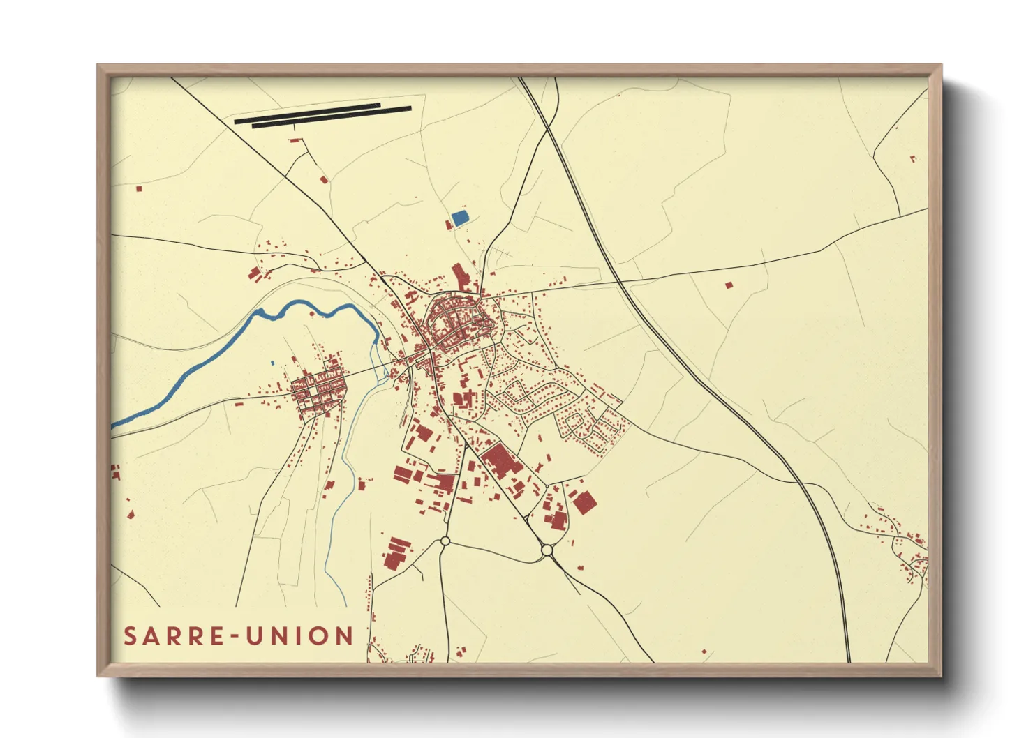 Une affiche de carte sur Sarre-Union