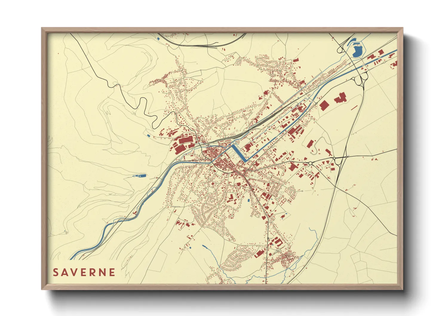 Une affiche de carte sur Saverne