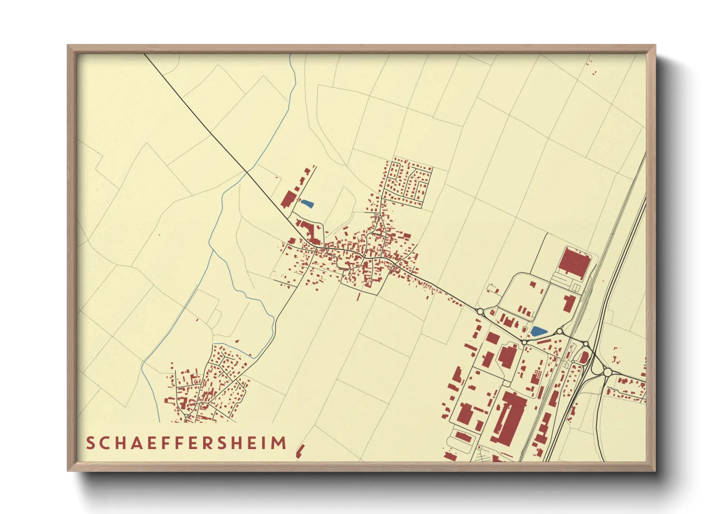 Une affiche de carte sur Schaeffersheim