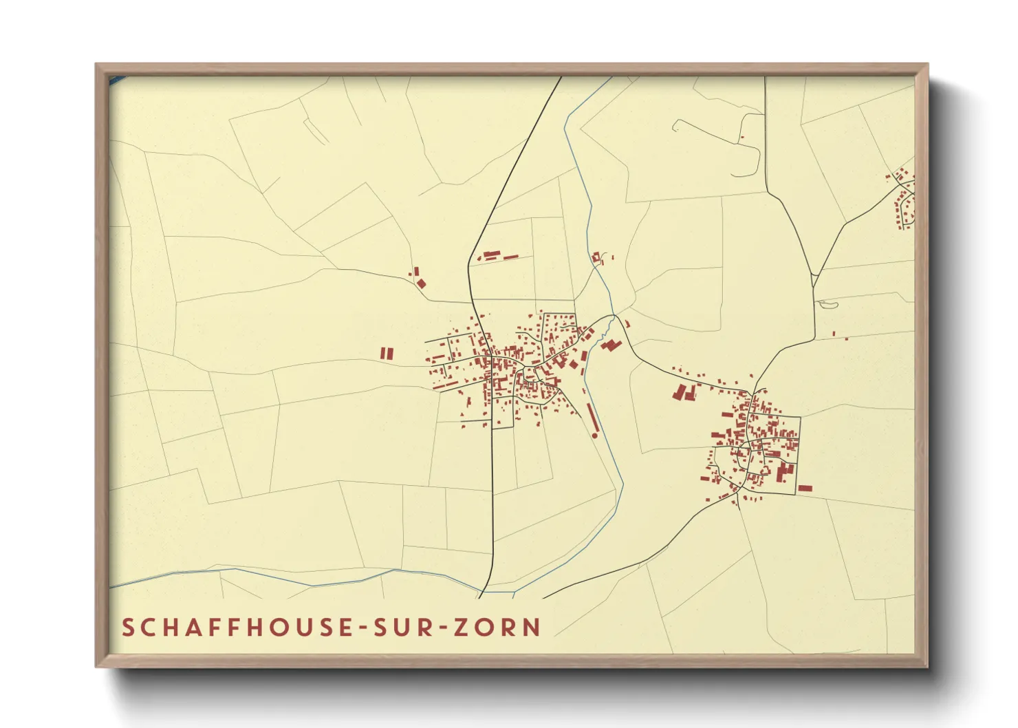 Une affiche de carte sur Schaffhouse-sur-Zorn