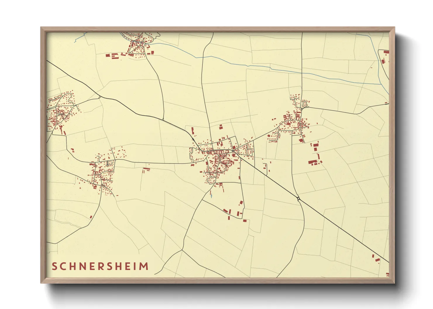 Une affiche de carte sur Schnersheim