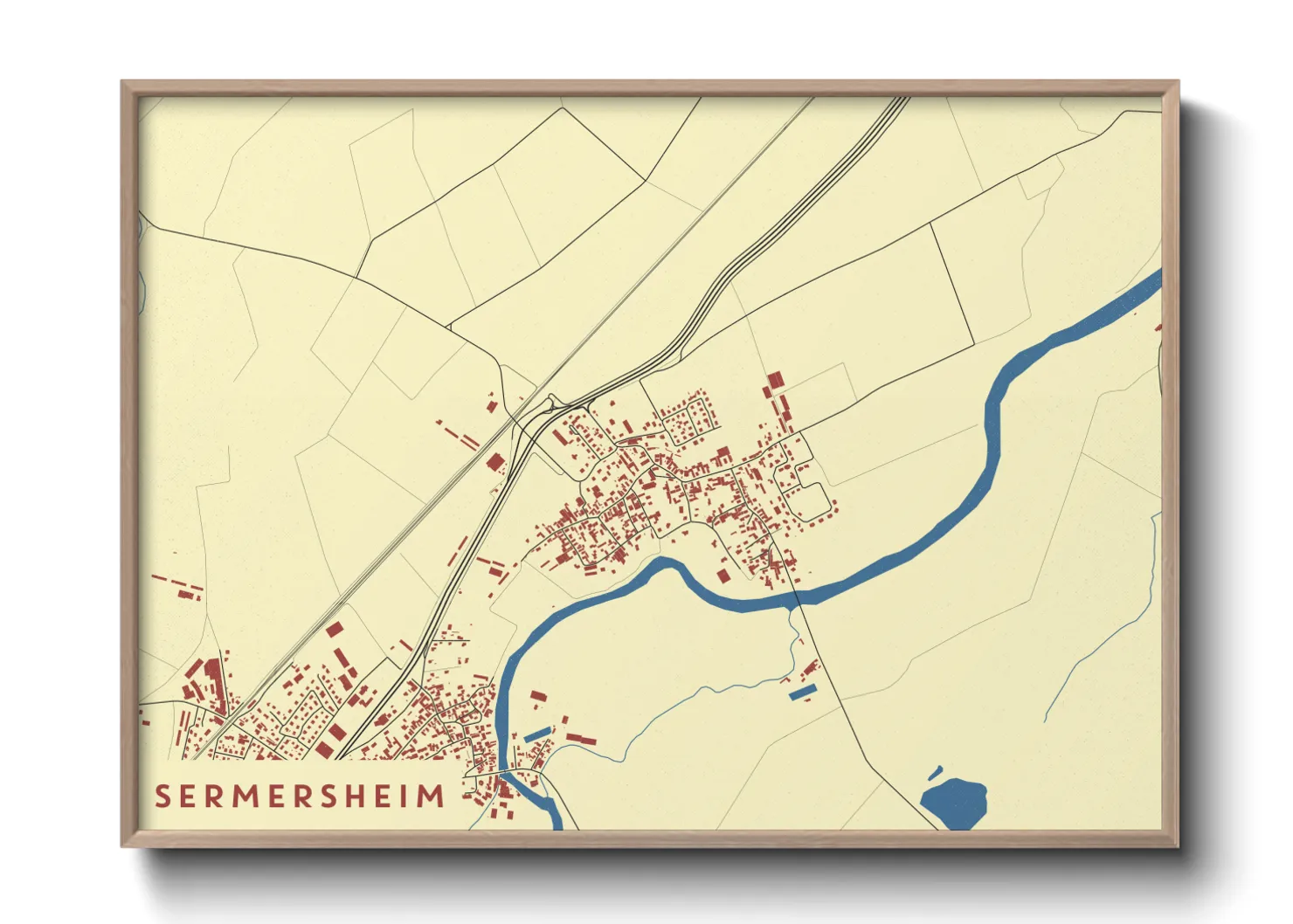 Une affiche de carte sur Sermersheim