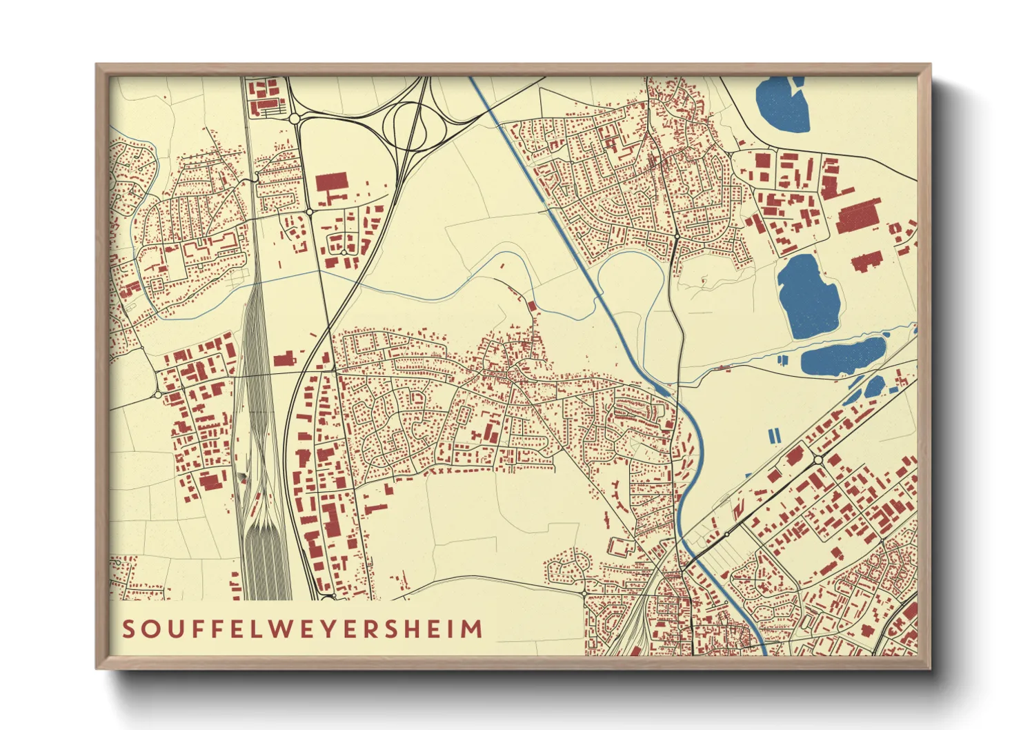 Une affiche de carte sur Souffelweyersheim