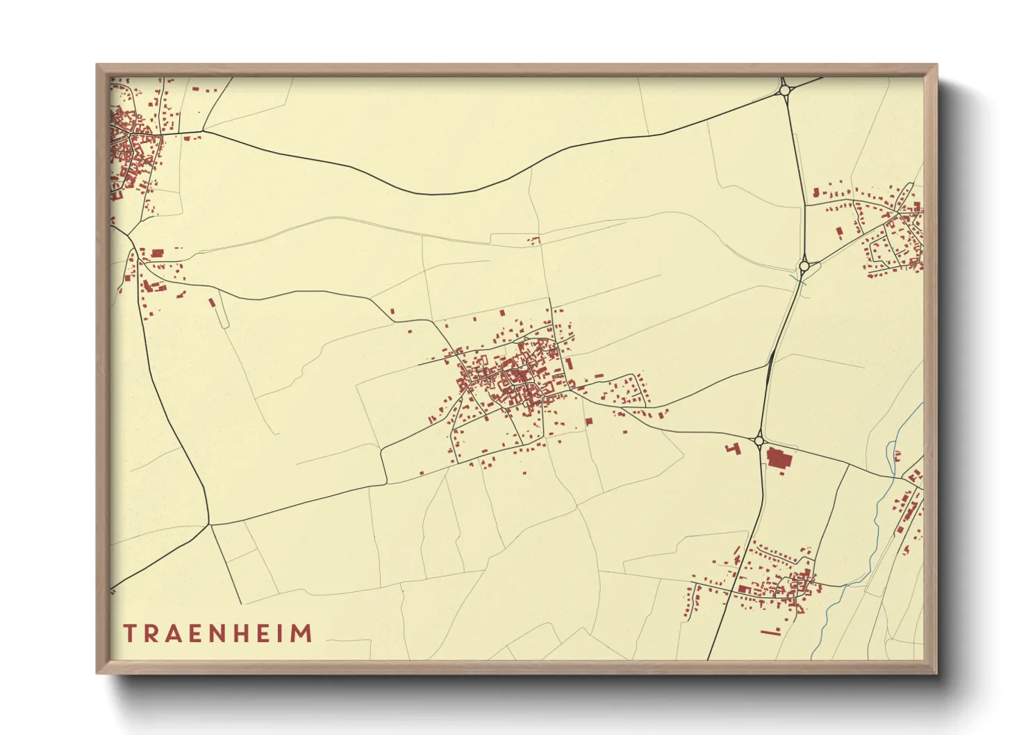 Une affiche de carte sur Traenheim