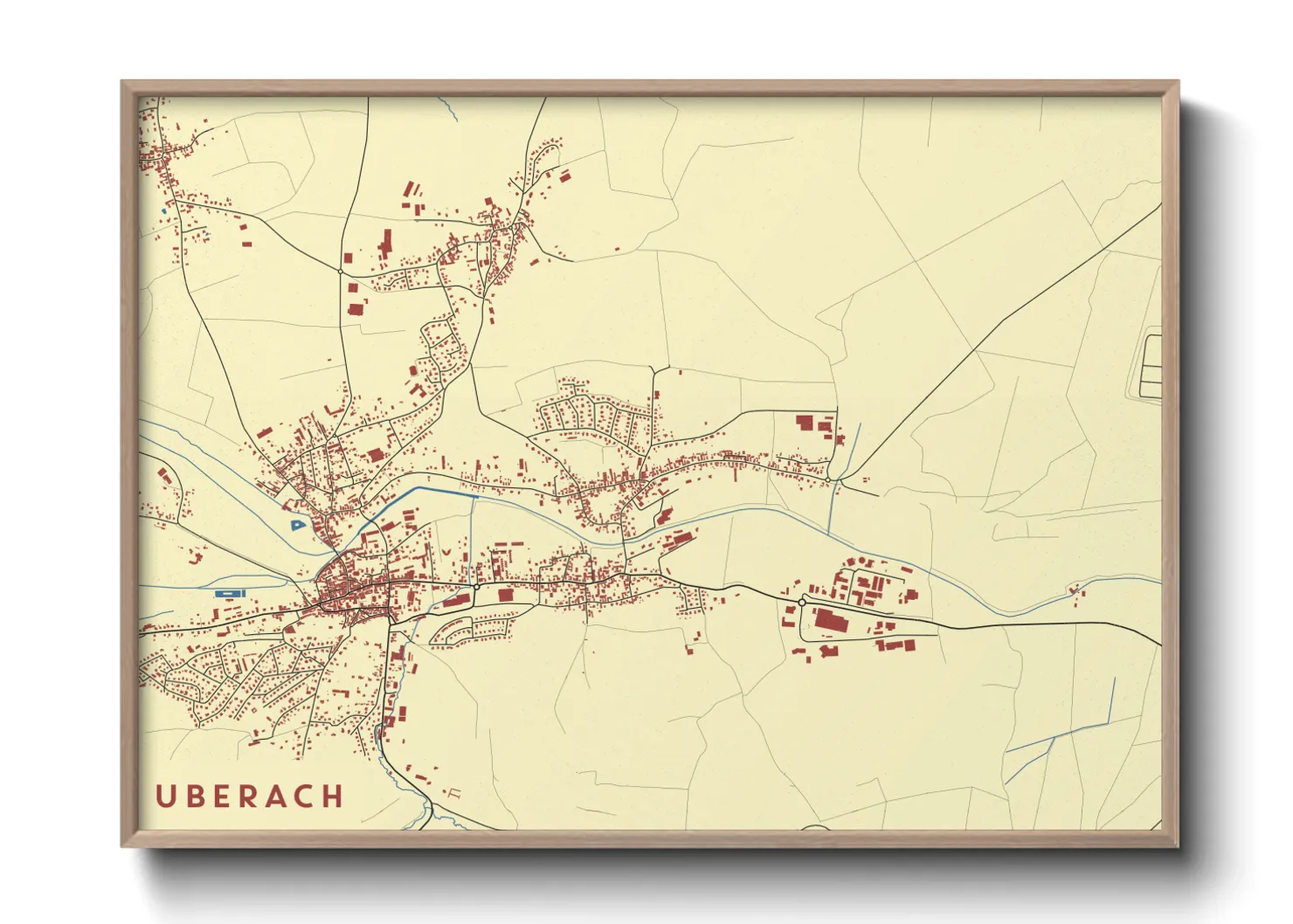 Une affiche de carte sur Uberach