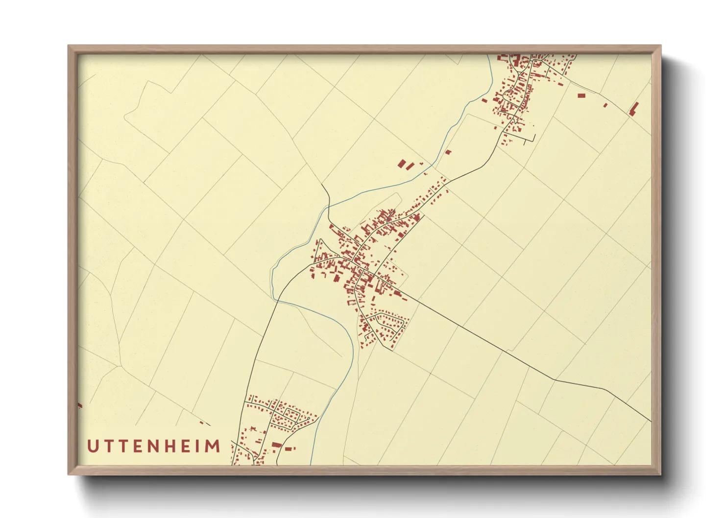 Une affiche de carte sur Uttenheim
