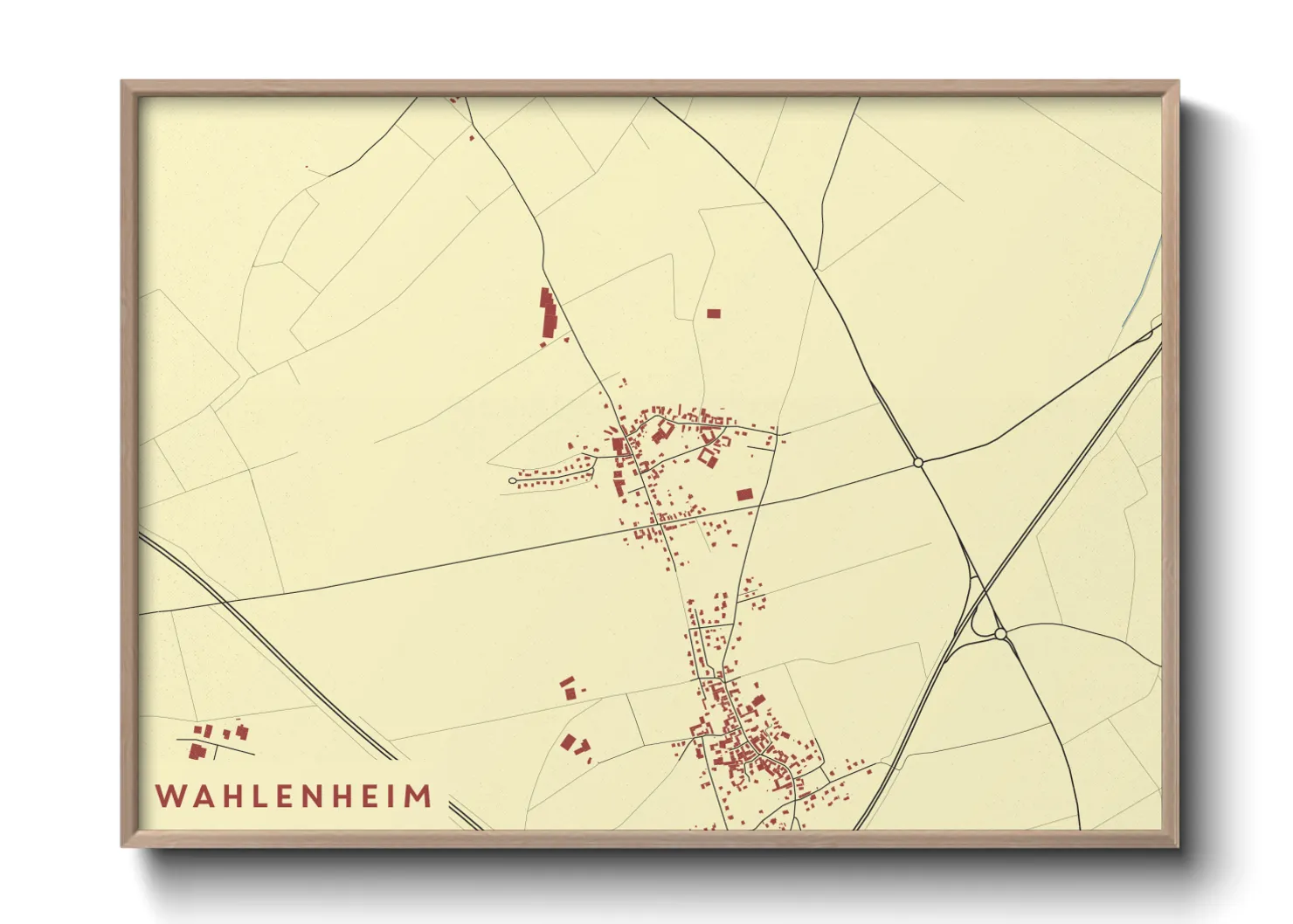 Une affiche de carte sur Wahlenheim
