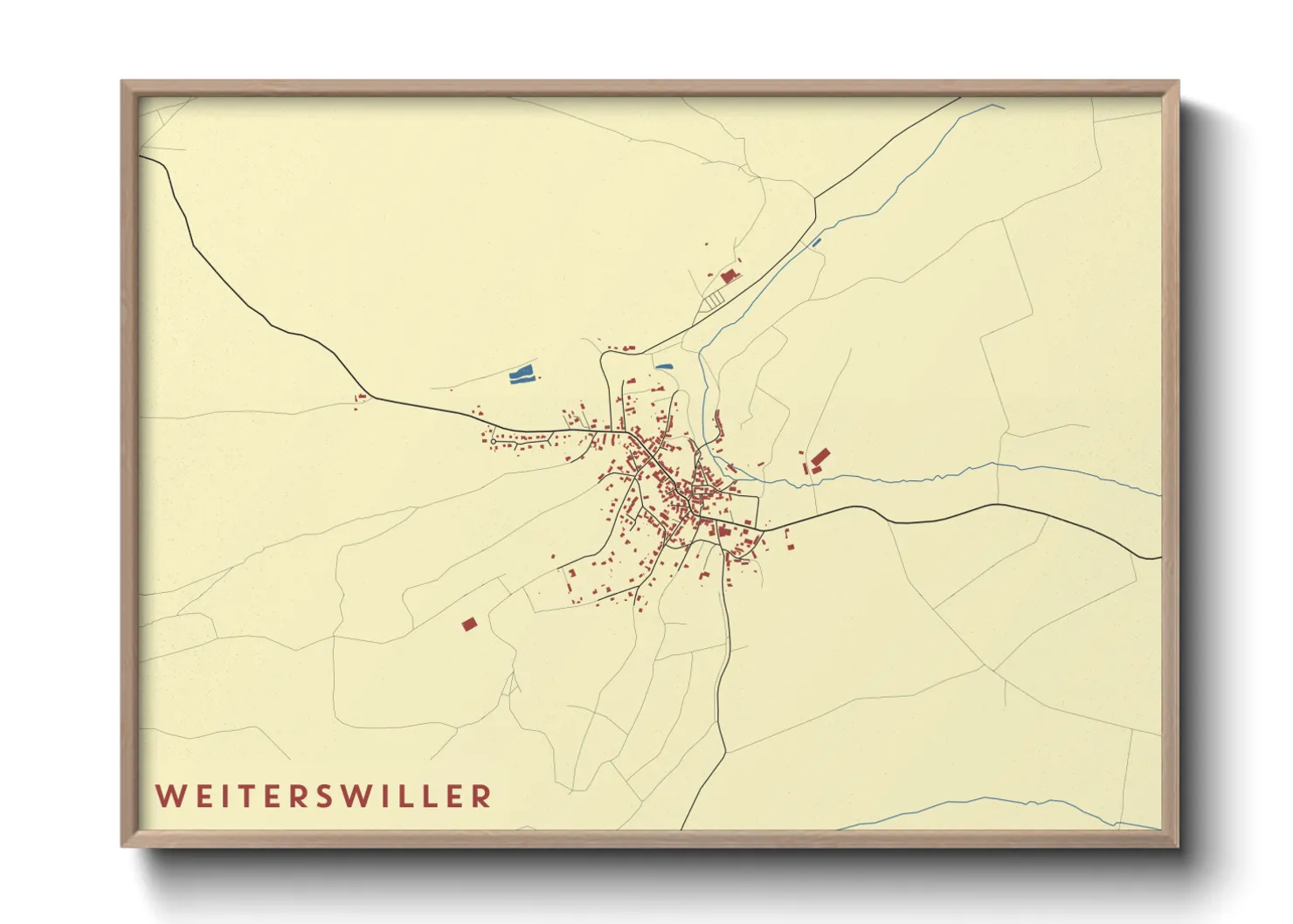 Une affiche de carte sur Weiterswiller