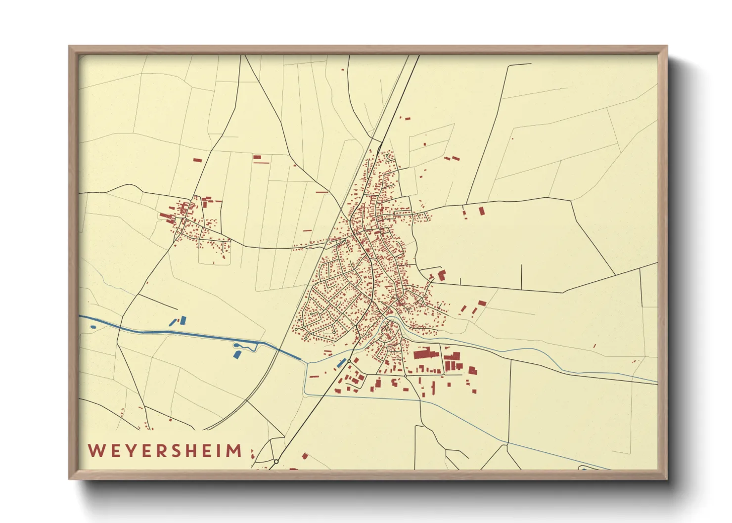 Une affiche de carte sur Weyersheim