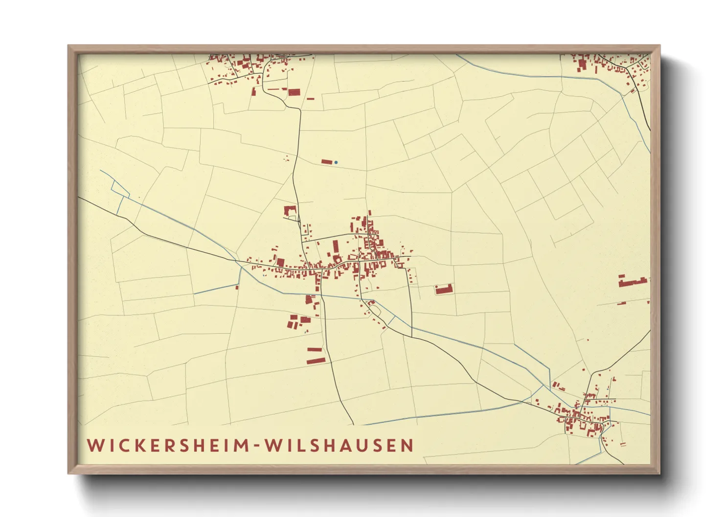 Une affiche de carte sur Wickersheim-Wilshausen