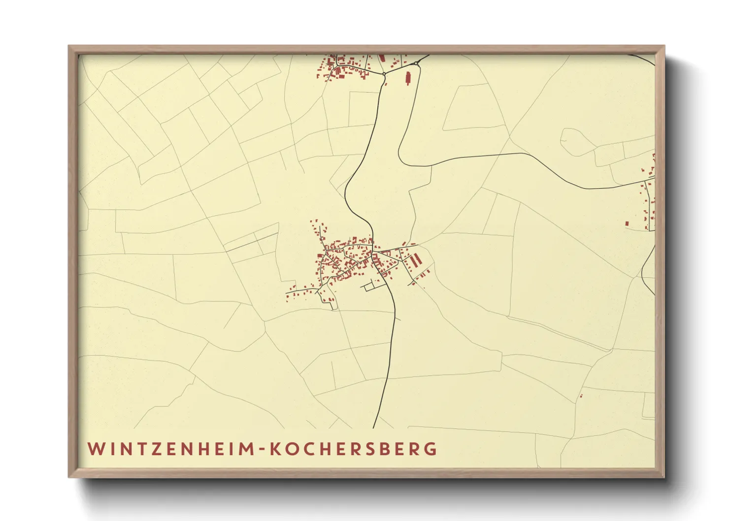 Une affiche de carte sur Wintzenheim-Kochersberg