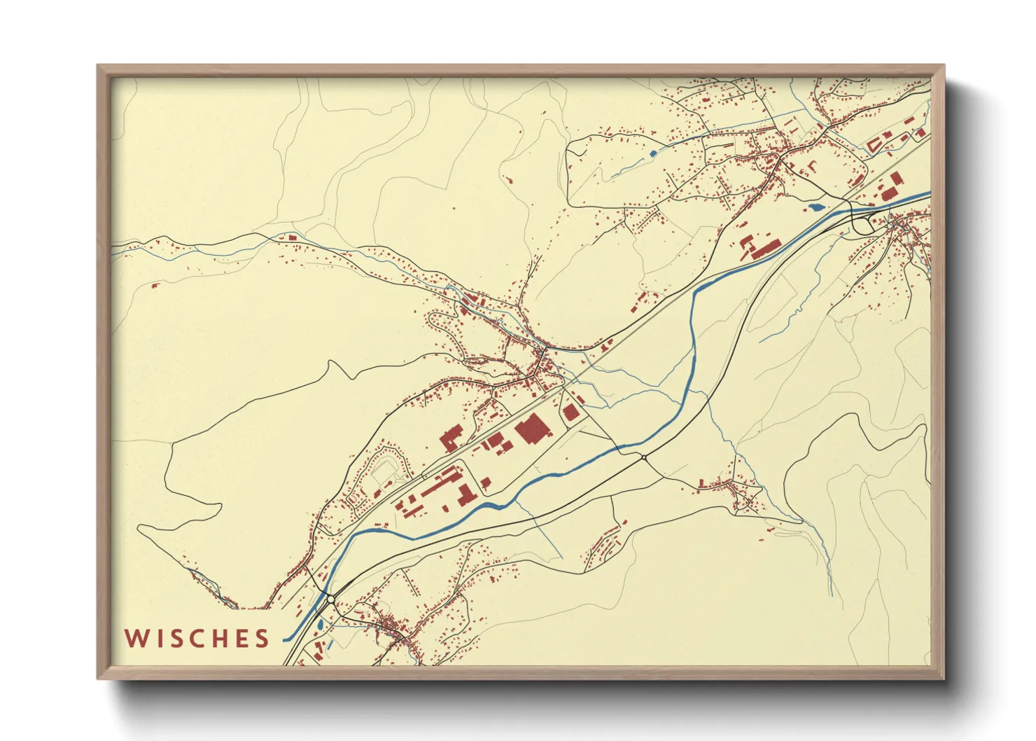 Une affiche de carte sur Wisches