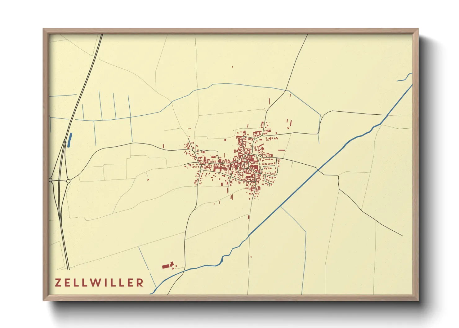 Une affiche de carte sur Zellwiller