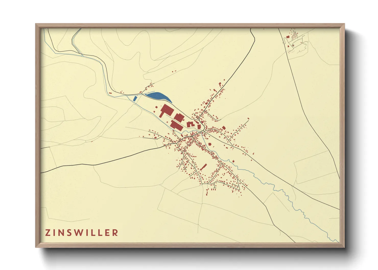 Une affiche de carte sur Zinswiller