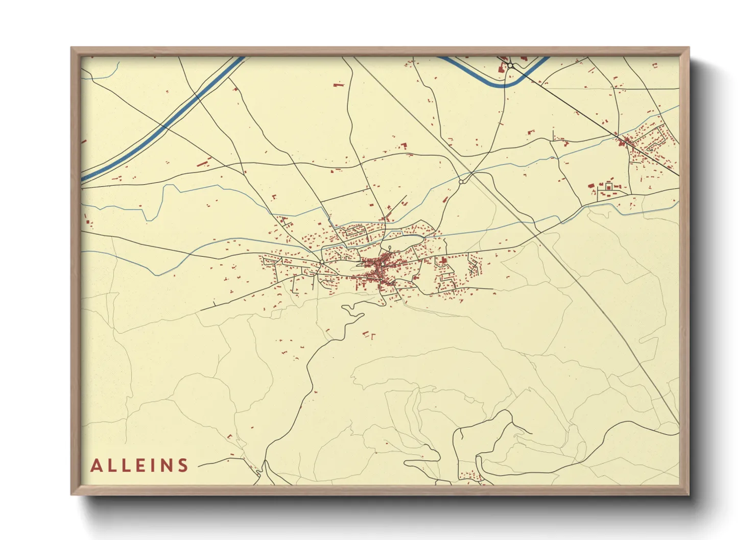 Une affiche de carte sur Alleins