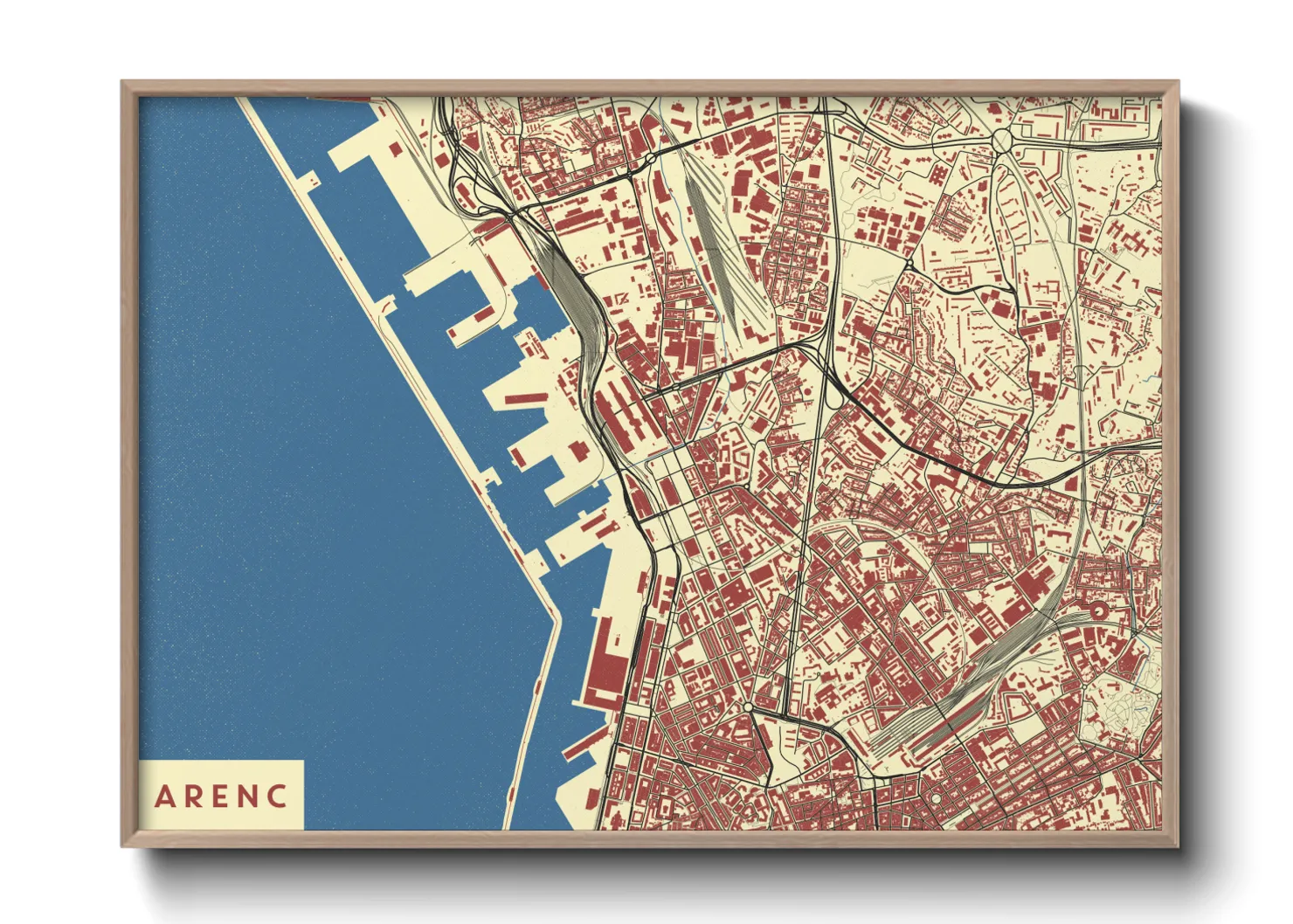 Une affiche de carte sur Arenc