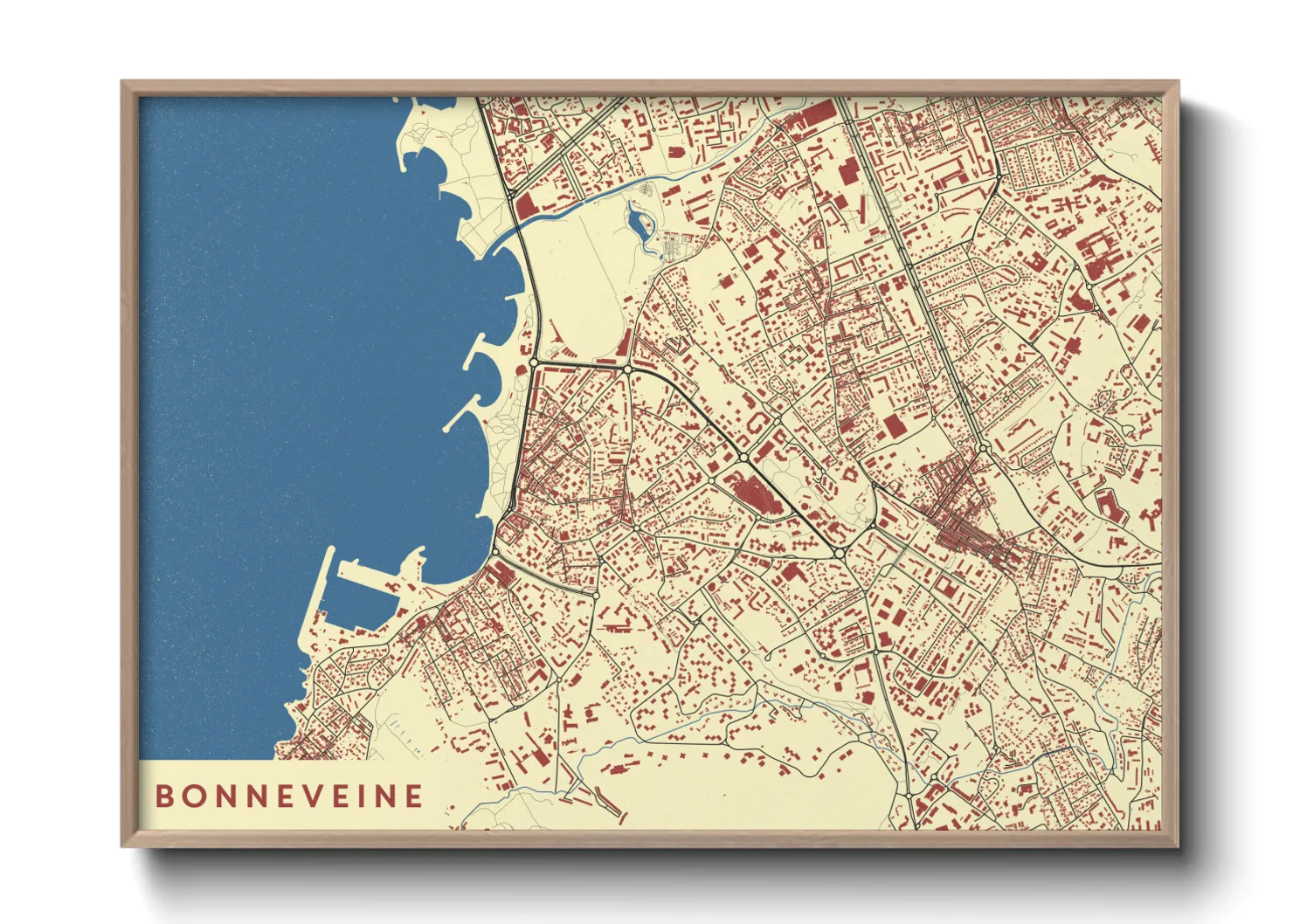 Une affiche de carte sur Bonneveine