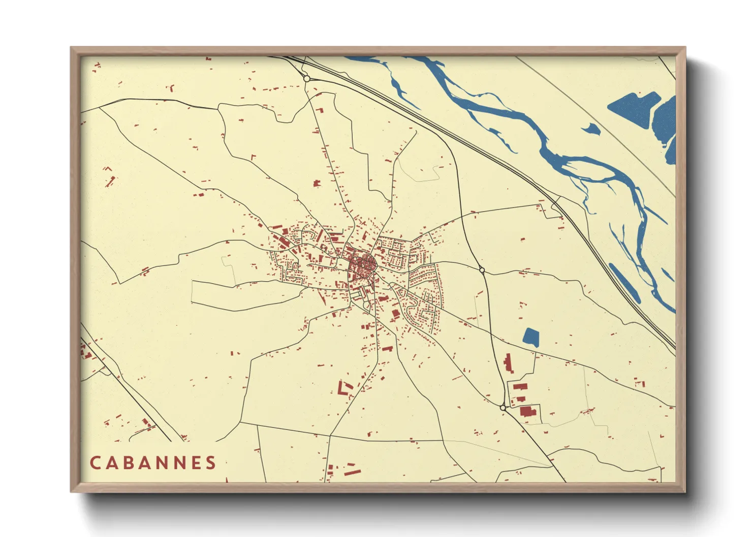 Une affiche de carte sur Cabannes