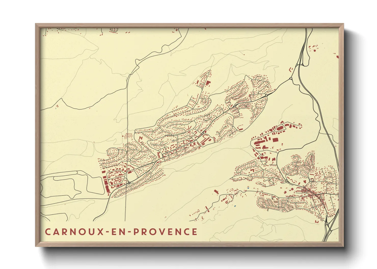 Une affiche de carte sur Carnoux-en-Provence