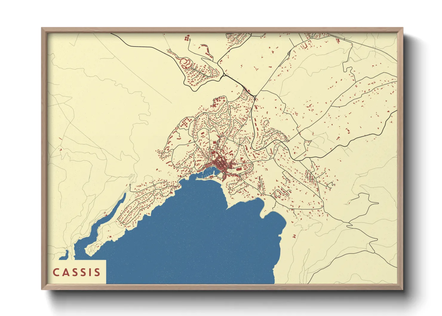 Une affiche de carte sur Cassis