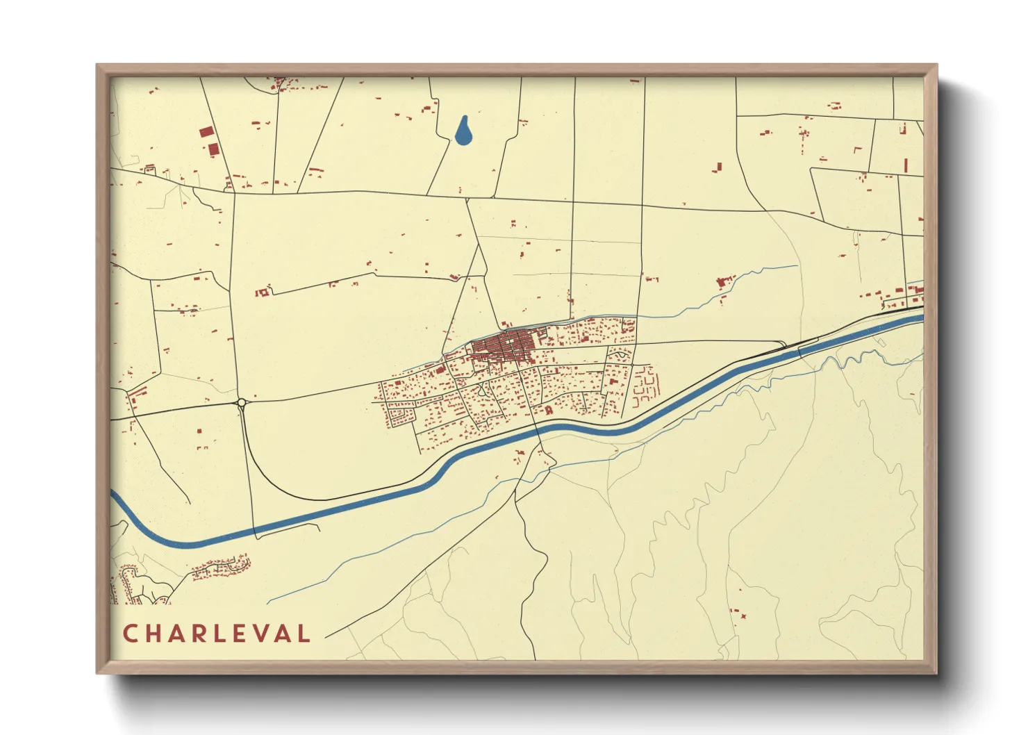 Une affiche de carte sur Charleval