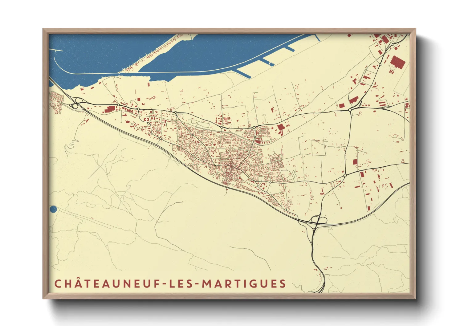 Une affiche de carte sur Châteauneuf-les-Martigues