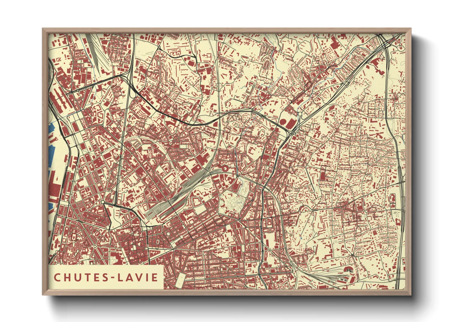 Une affiche de carte sur Chutes-Lavie