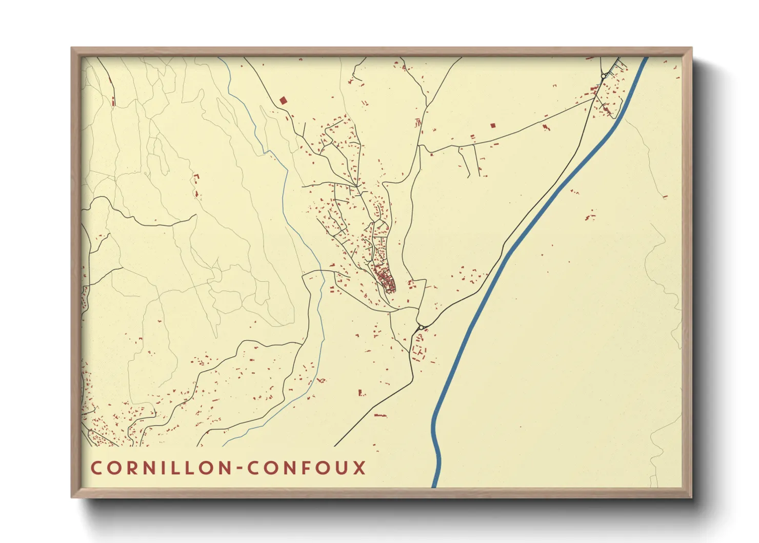 Une affiche de carte sur Cornillon-Confoux