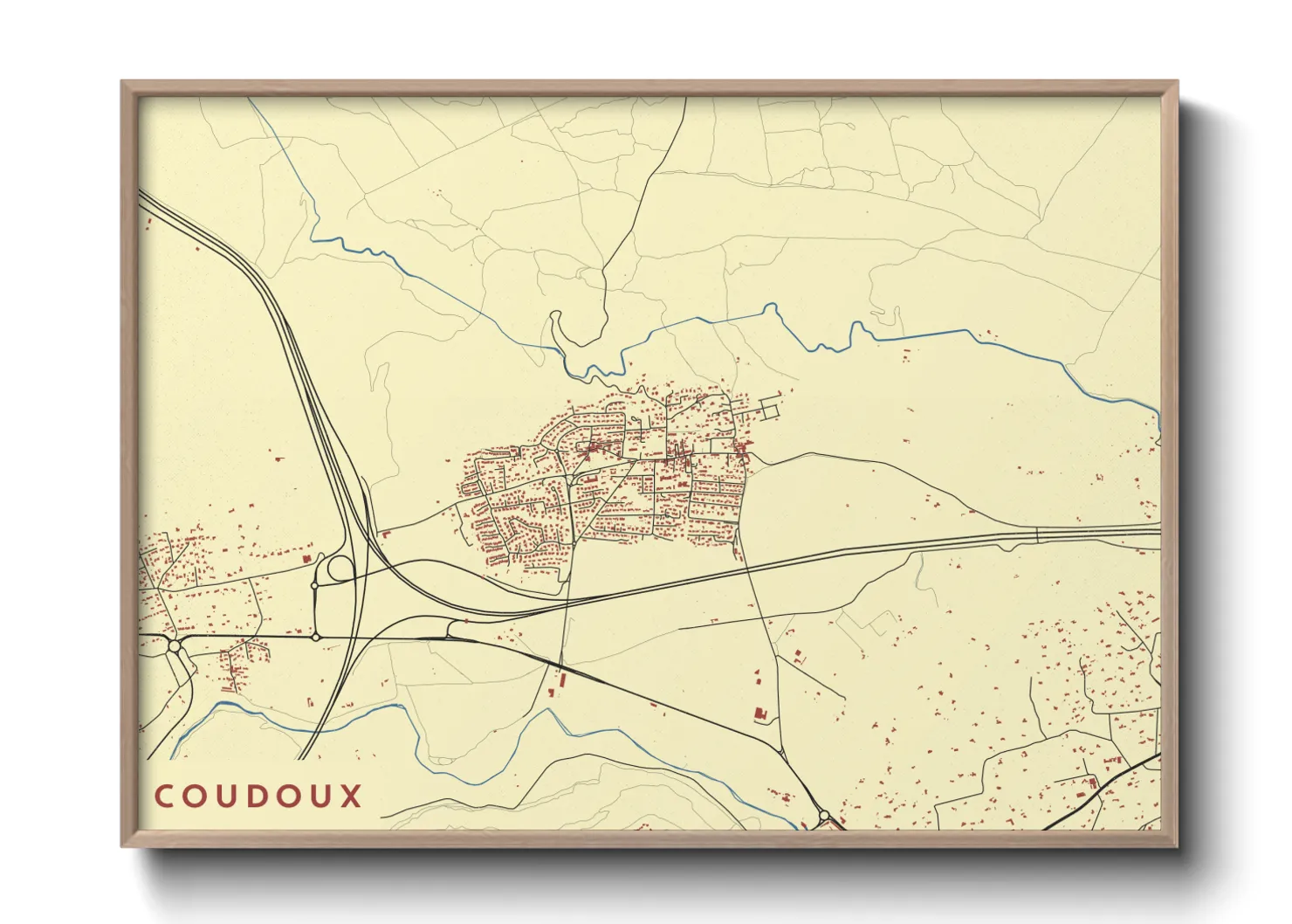 Une affiche de carte sur Coudoux