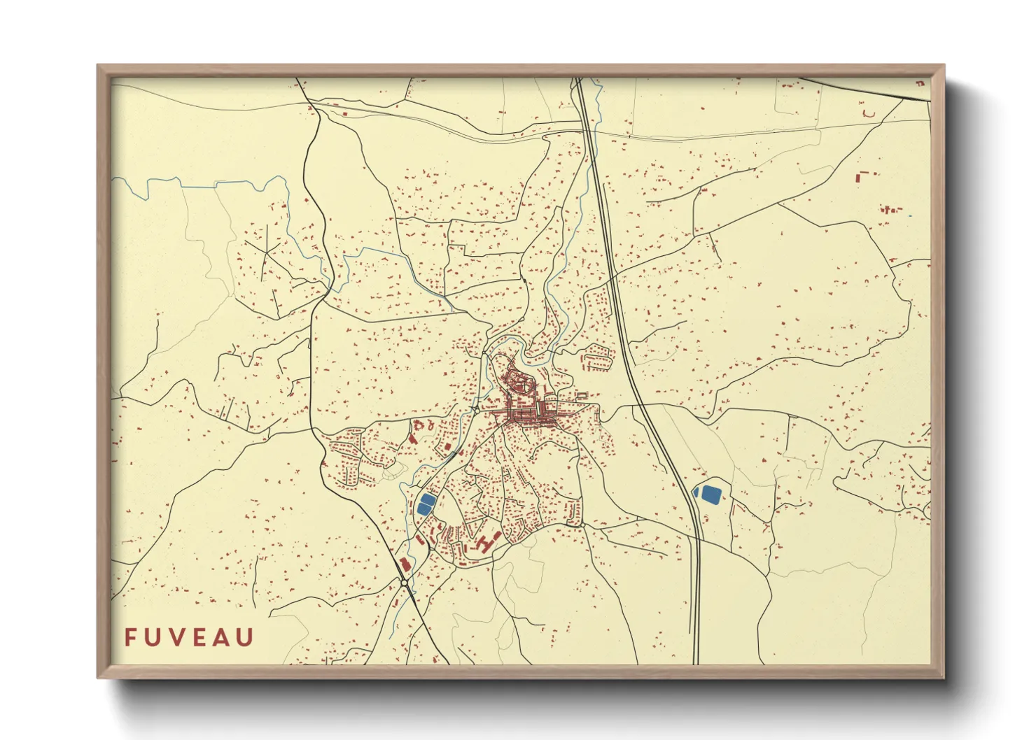 Une affiche de carte sur Fuveau